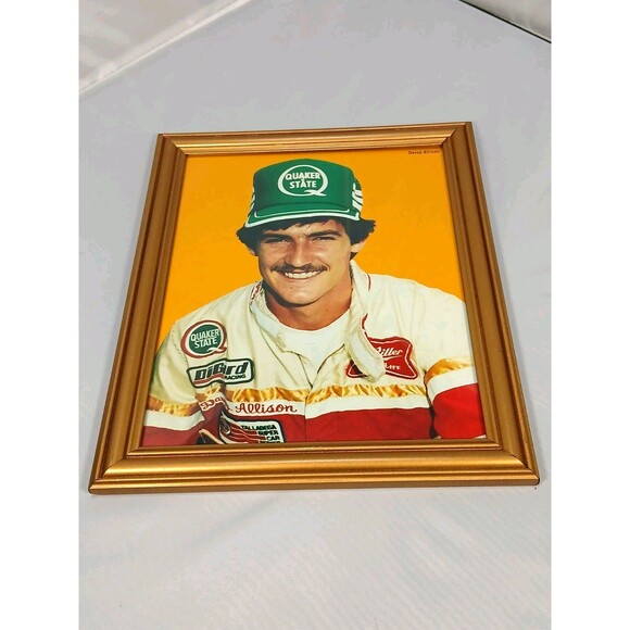 Davey Allison Framed 8 x 10" NASCAR Photo 9.5 x 11.5" Racing Collectible Display - Picture 1 of 2